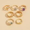 Ring sets, alloy jewelry, high-end niche, layered stars, plated rings, women's opening accessories