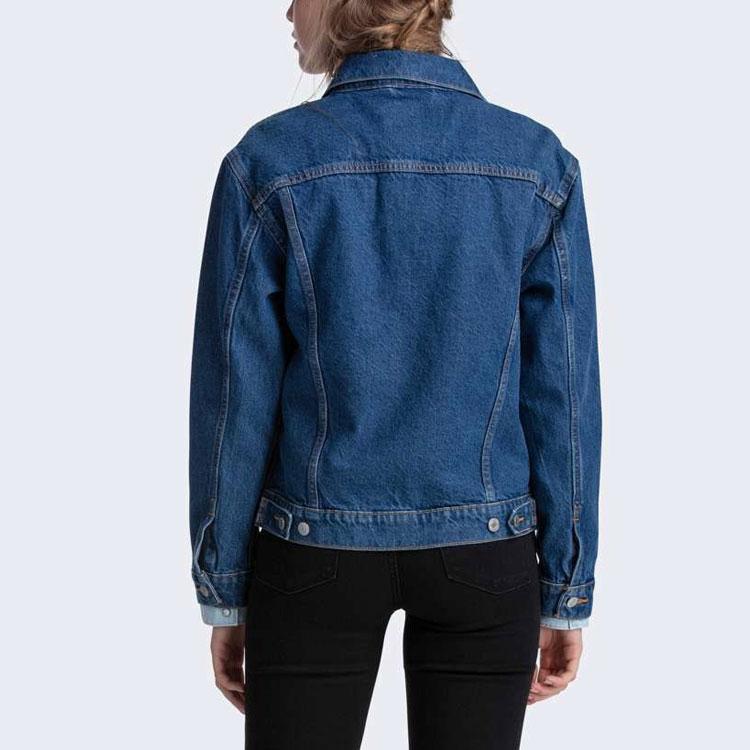 Levis Simple Collar Long Sleeve Denim Jacket Women Jackets Blue 29944-0011