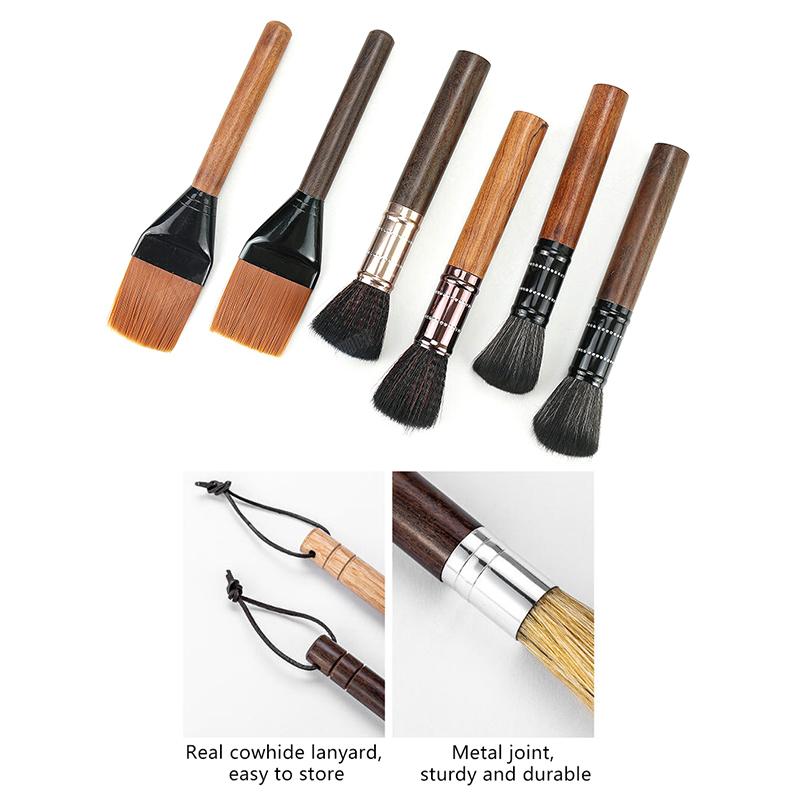 Coffee Brush Grinder Cleaning Tool Bar Counter Powder Home Coffee Brush Remove Coffee Residue Wooden Handle Espresso Brush