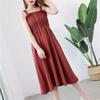 2026 Women's Plus Size Slimming Fairy Camisole Slip Dress with Pleated Hem for Summer