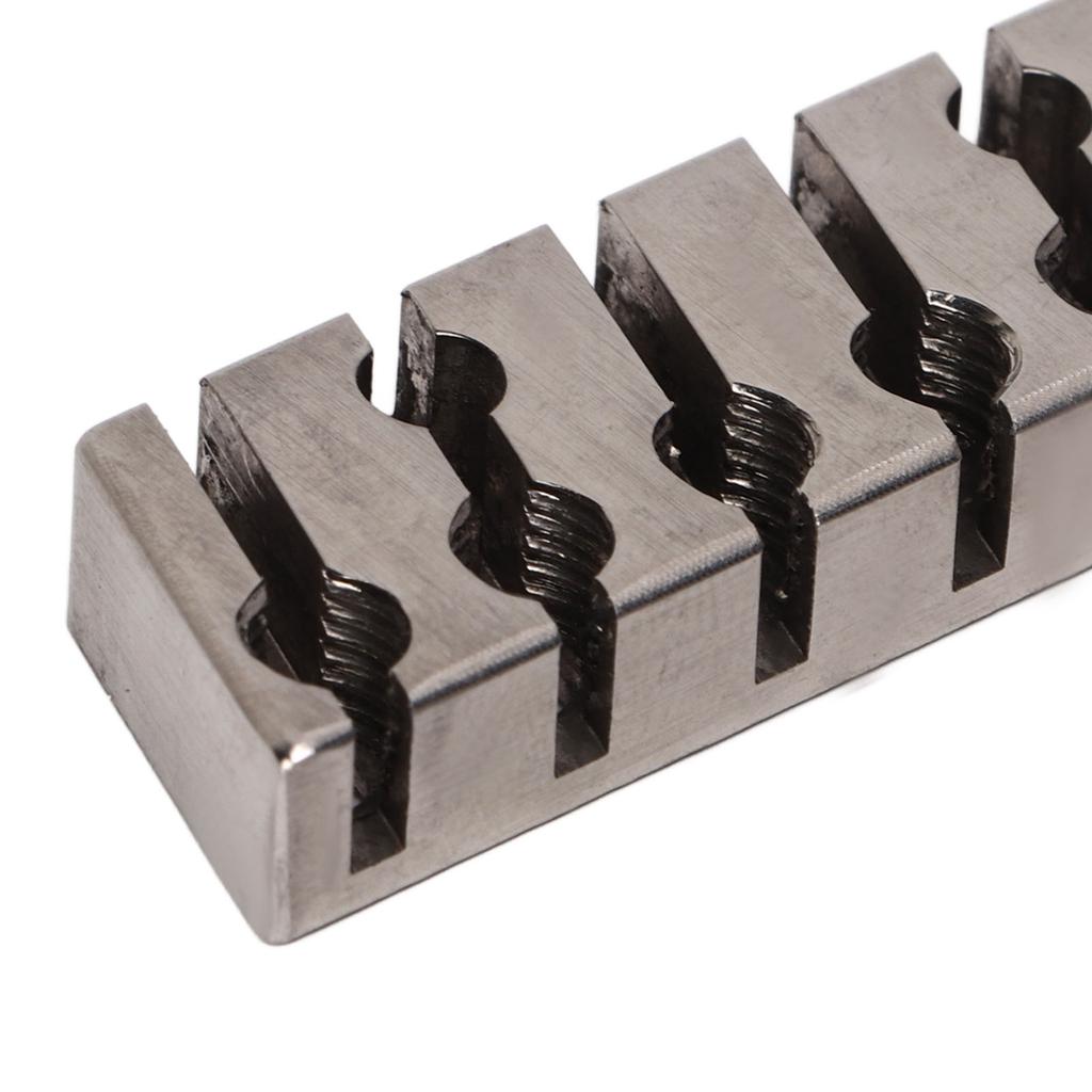 String Locking Nut 42mm Professional Silver Metal 6 String Locking Nut for Headless Electric Guitar