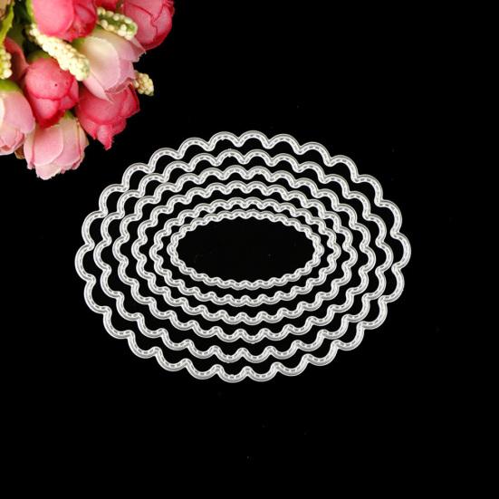 Oval Circle Scallop Frame Cutting Dies DIY Scrapbook Emboss Paper Cards
