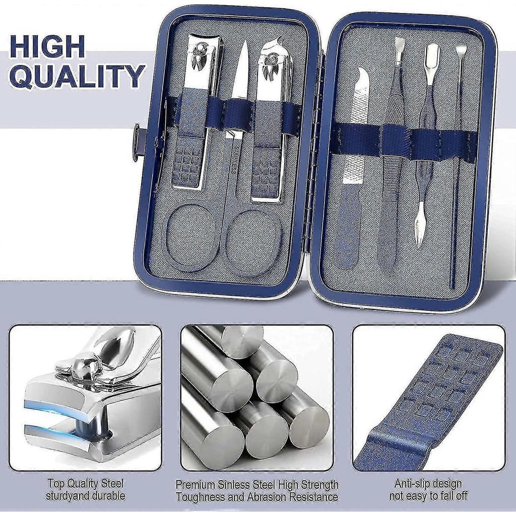 Manicure Set, 7 In 1 Professional Manicure Set Women Men Nail Care Tools, Professional Stainless Steel Nail Clipper Kit With Travel Leather Groomi PXC