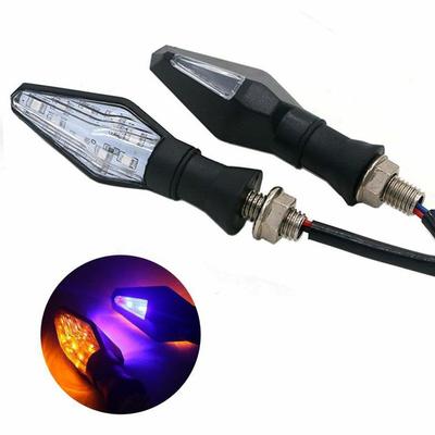 FEIJIEAST Universal 12LED Bernstein + Blau Doppelfarbe Motorrad Blinker Kontrollleuchte Blinker