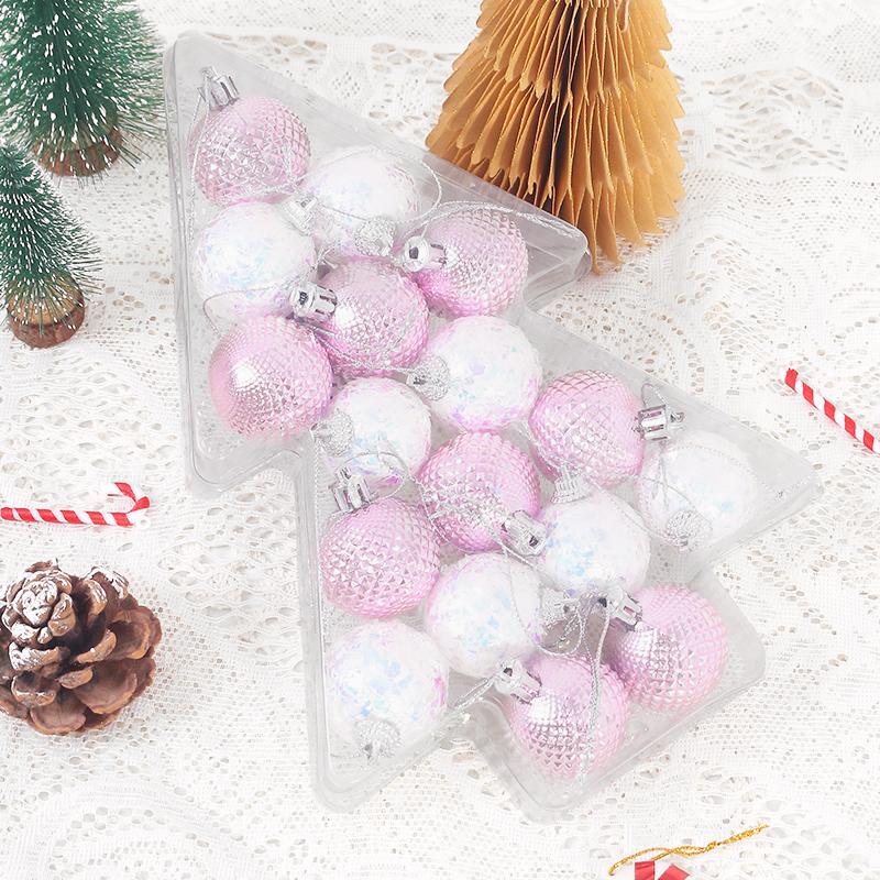 

17Pcs 4cm Christmas Decoration Balls Hanging Xmas Tree Pendant Ornaments Party for Home Decor New Year Navidad Gifts Accessories 1 box