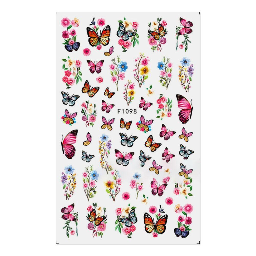Purple Petals Nail Stickers Blossom Pink Nail Tips Decoration New Creative Decals Nail Art