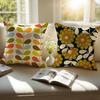 Retro Style Pattern O-Orla K-Kiely Flower Cushion Cover Pillowcase Short Plush Invisible Zipper Room Sofa Cushion Cover