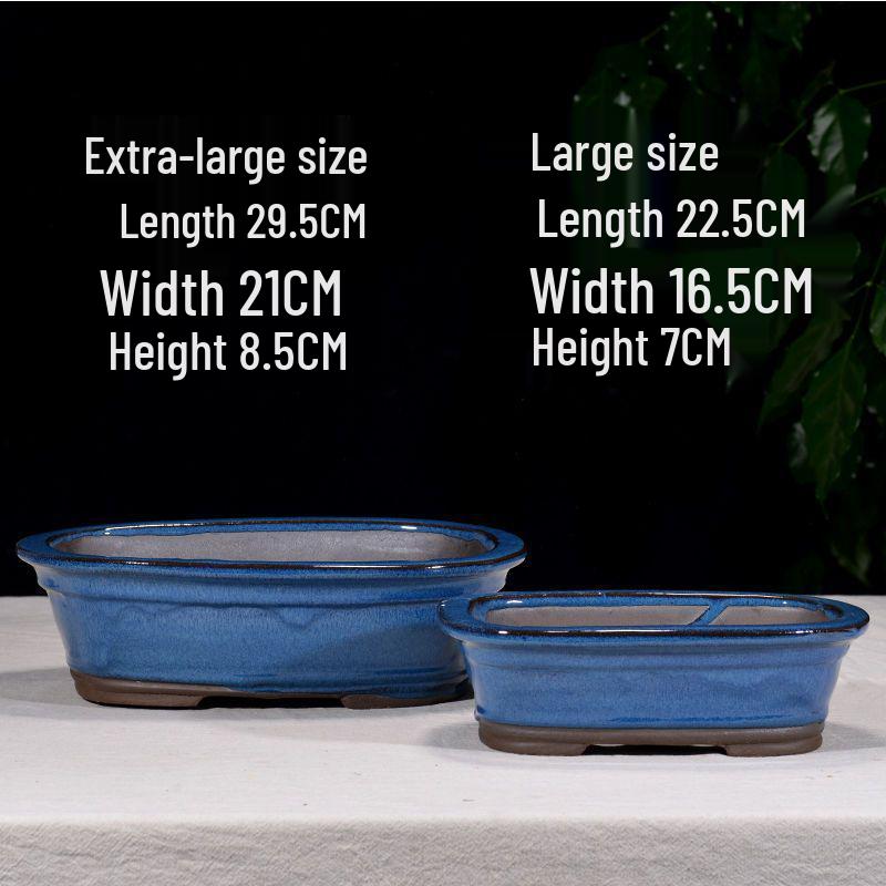 Extra-Large Breathable Purple Clay Square Bonsai Pot for Succulents and Green Plants