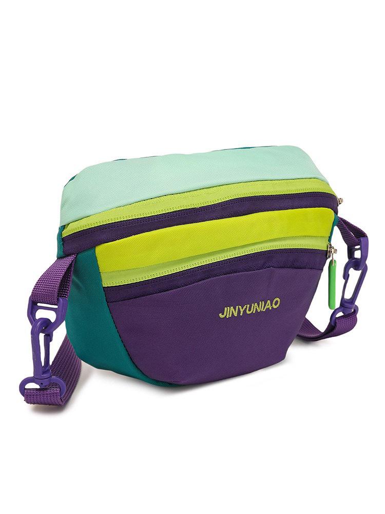 Modna torebka crossbody w bloki kolorystyczne dopaminowe - Mała, trendy torebka na ramię na lato 2025 na zewnątrz