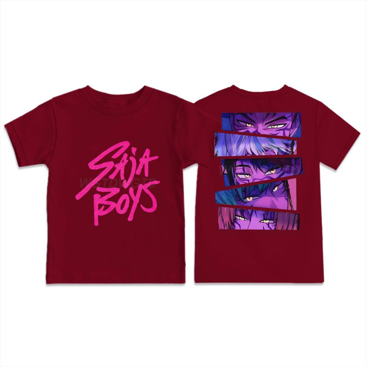 

Cute Cartoon Printed T-shirt Children s Casual Short Sleeved Round Neck T-shirt Men s Women s T-shirt 170 малиновый