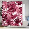 Luxurious Red Palm Leaf Shower Curtain For Bathroom Decor – Waterproof Fabric With Hook Rings Perfect Gift Idea