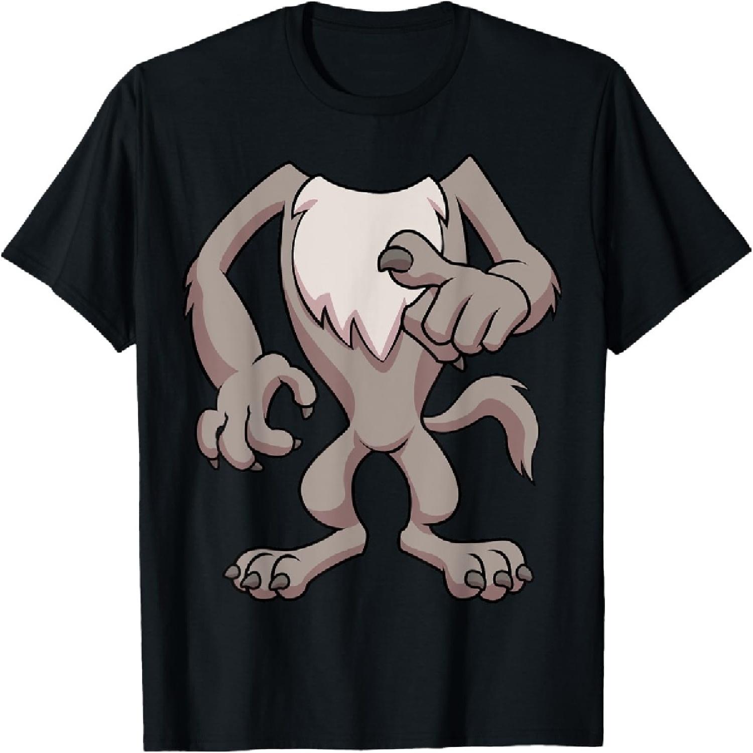 

Wolf Costume T-Shirt for Halloween Werewolf Animal Cosplay T-Shirt XXXXXL різнокольоровий