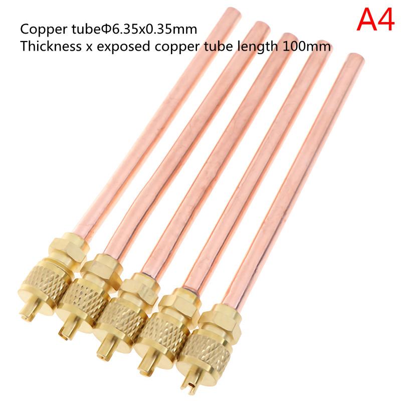 5 Stück/Los Service-/Zugangsventil 1/4" SAE 1/4" Außendurchmesser 4" Schaft Starker Kern AC Klimaanlage Kälte Zugangsventil