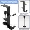 Aluminium Alloy Clamp-On Desk Mount Bag Holder Hook Headphone Hanger Rack for Table Desk Under Counter