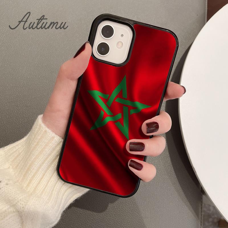Flag of Morocco Phone Case for iPhone 11 12 13 14 Pro Max mini X XR XS SE 2020 5 6S 7 8 Plus Samsung Galaxy S21 S22 Cover shell