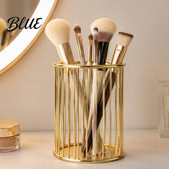Student Stationery Storage Box Pen Holder/Storage Basket Hollow Grid Iron Tube Decorative Study Room Organizer Durable Pencil for And Makeup Brushes