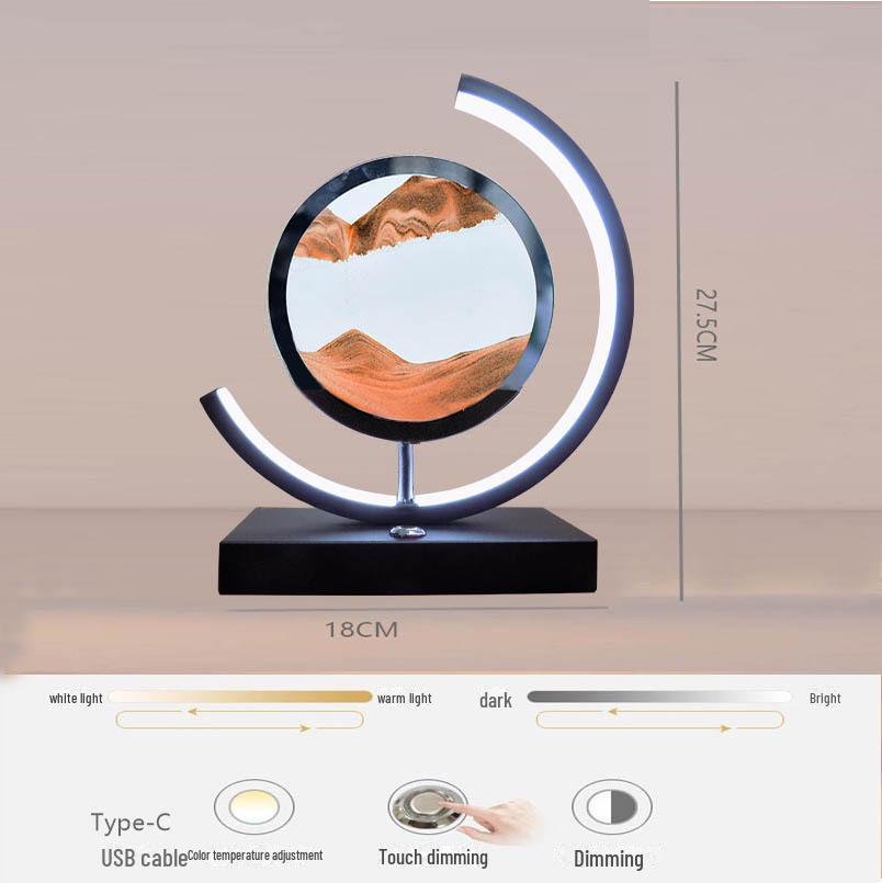 DIY Quicksand Table Lamp - Creative Atmosphere Light with Dynamic Painting and Smart Night Light