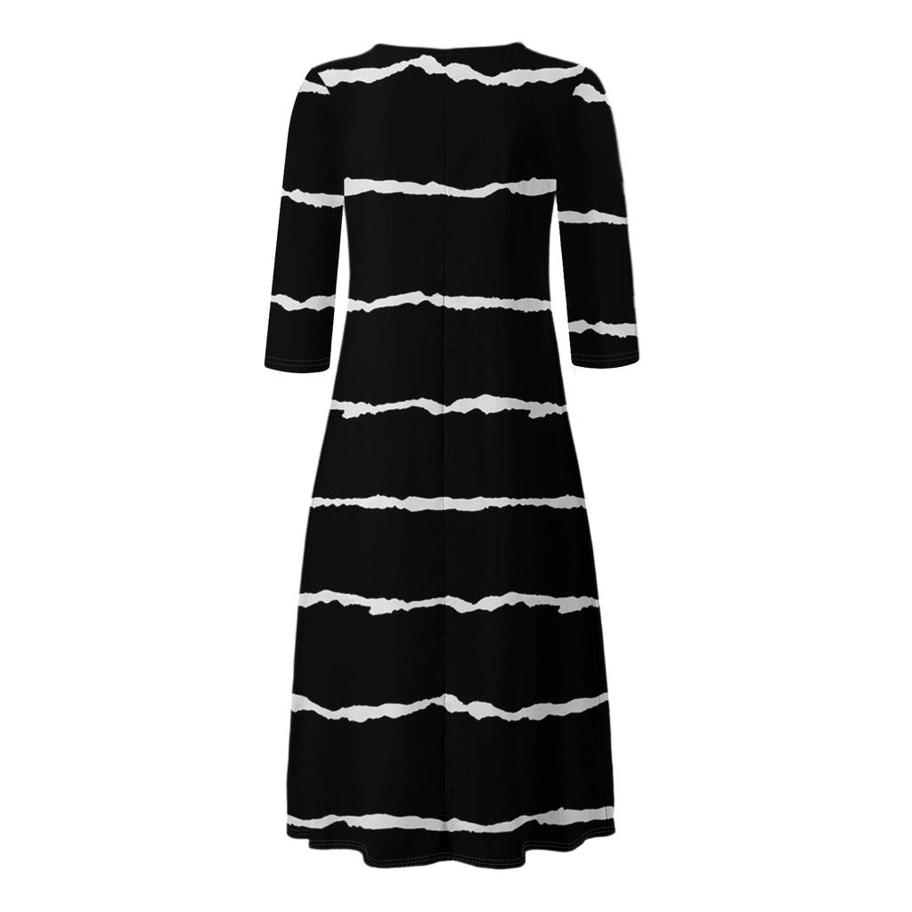 Women's Casual And Fashionable Round-neck Sleeveless Mid Length Dress
