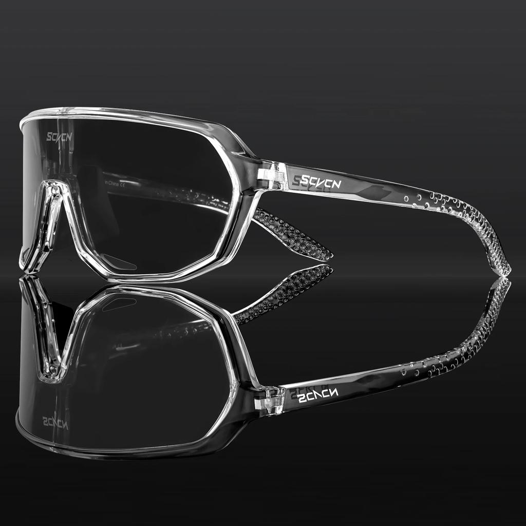 Scvcn Fashion Sunglasses for Men Sun Mountain Bike Road Bicycle Eyewear Goggles Sports UV400 MTB Photochromic Cycling Glasses