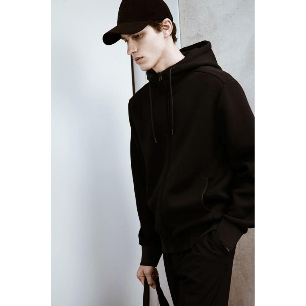 

H M Regular Fit Scuba Hoodie Black XS