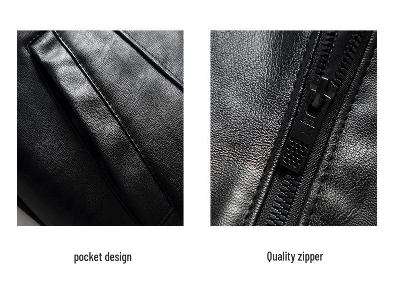 Men's Slim Fit PU Leather Baseball & Stand Collar Jacket - Autumn Winter Korean Style Casual Motorcycle Outerwear