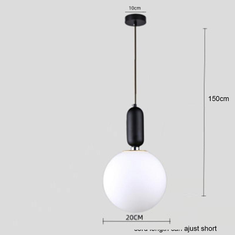 Nordic Glass Ball Pendant Lights Brass Black Hanging Lamp Modern Living Room Dining Bedroom Decor Ceiling Lighting Fixture House