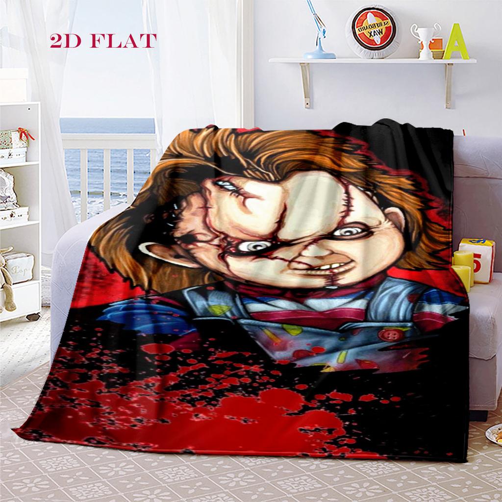 Chucky's Deadly Charm blanket Camping trip Soft and comfortable bedroom Machine washable Christmas gifts