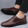 Scarpe Casual in Pelle a Doppio Strato da Uomo Nuove di Zecca Scarpe in Pelle Casual da Uomo alla Moda 2024 con Lacci Traspiranti con Suola Morbida