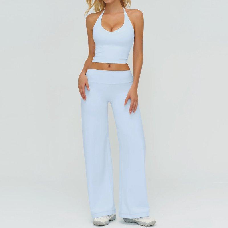 Women's Tracksuit Fitness Suit Two Piece Yoga Sets Women Sportswear Workout Sports Bra High Waist Flared Pant Gym Clothing