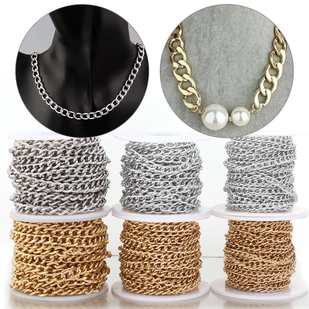 5Yards/Roll Metal Aluminum O-Shaped Chains Twisted Chain Bulk Chain For Jewelry Making Bracelet Necklace Bag Chain Accessories