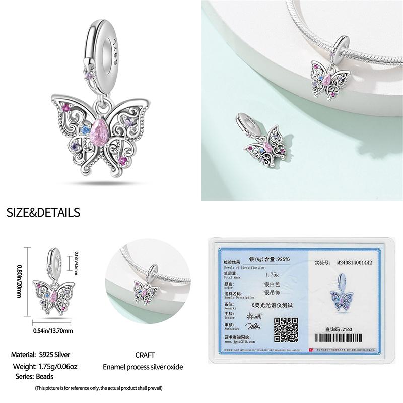 Genuine Copper Classical Lotus Butterfly Angel Cross Dragonfly Pink Purple Charm Bead Charms Bead Charms Compatible With Pandora Authentic Bracelets D
