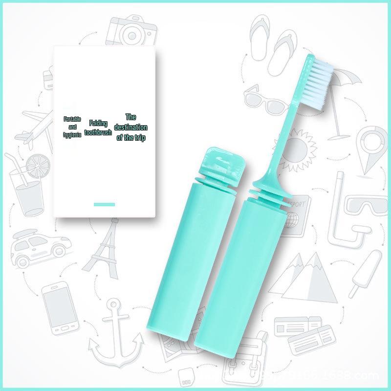 Bamboo Charcoal Soft Bristle Folding Travel Toothbrush Set - Multicolor, Customizable Logo, Hotel-Ready