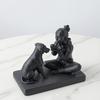 3D Printed Dog And Owner Sculpture Dog And Owner Statue Desktop Animal Figurine