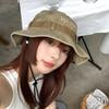 Ricygvm Western Cowboy Hat For Women Vintage Old School Washed Cotton Drawstring Fisherman Cap Unisex Outdoor Mountaineering Sunshade Visors