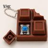 Portable Fidget Buttons 3D Printed Chocolate Candy Bar Clicker Toy, Keyboard Shape Stress Reliever Keychain, Office Desk Relief Toy for Kids,