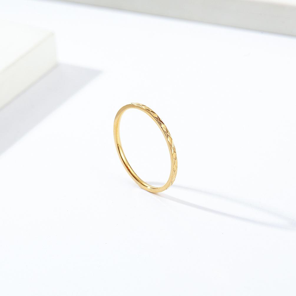 Japanese and Korean Style Diamond Stacked Titanium Steel Ring Women's Tail Ring Light Luxury Elegant Wedding Ring Fashionable