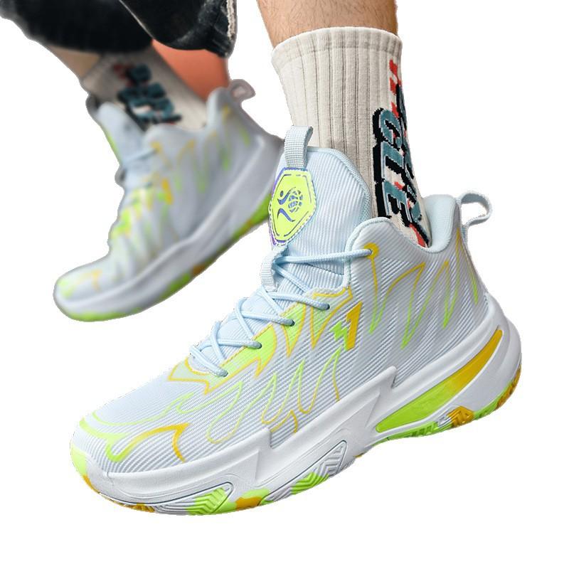 Basketball Shoes Couple Mesh High-top Sports Shoes Youth Sports Cement Ground Actual Combat Training Game Shoes Men