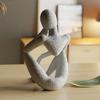 Abstract Thinker Statue Sit In Meditation for Home Bookshelf Cabinet Desktop Philosopher Figurine Decoration