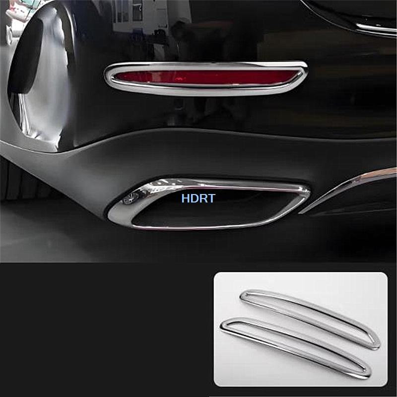 Car Style Rear Fog Light Trim Lamp Cover Protector Decoration Accessories Exterior Sticker For Mercedes-Benz E Class W214 2024 + серебряный