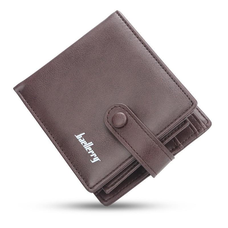 Wallet Men's Short Korean Version Multi Slot Buckle Solid Color Retro Ticket Holder