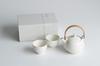 LOLO | Teapot | Gift Set (White) | Made In Japan | Gift | Ceramic | Japanese Tableware | Saucer | (Gift Set) (3 Pieces, White)