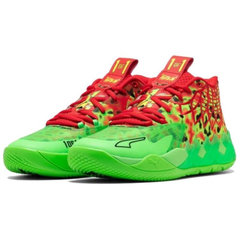 Puma X LAMELO BALL MB.01 Thermal Men Engineered Mesh Cushioned Anti Slip Mid Basketball Shoes Green 310508-01