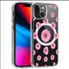 Pink Daisy Magnetic Transparent Case for iPhone 15/16/17 Pro Max