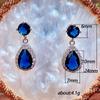 Temperament Wassertropfen Aaa Zirkon Ohrringe, Kupfer mit Diamanten eingelegt, Smaragd Mehrfarbig Optionale Ohrringe, Ohrschmuck