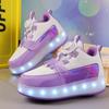 Luminous Four-wheel Roller Skates with Lights, Shoes with Wheels, Pulley Shoes