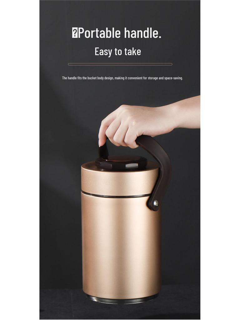 Three-Layer Insulated Stainless Steel Lunch Box - Large Capacity, Portable, Compartmented Container for Students and Office Workers