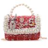 Stylish Mini Girls Handbag With Pearl Bow Design For Fashionable Princesses In Black And White Colors
