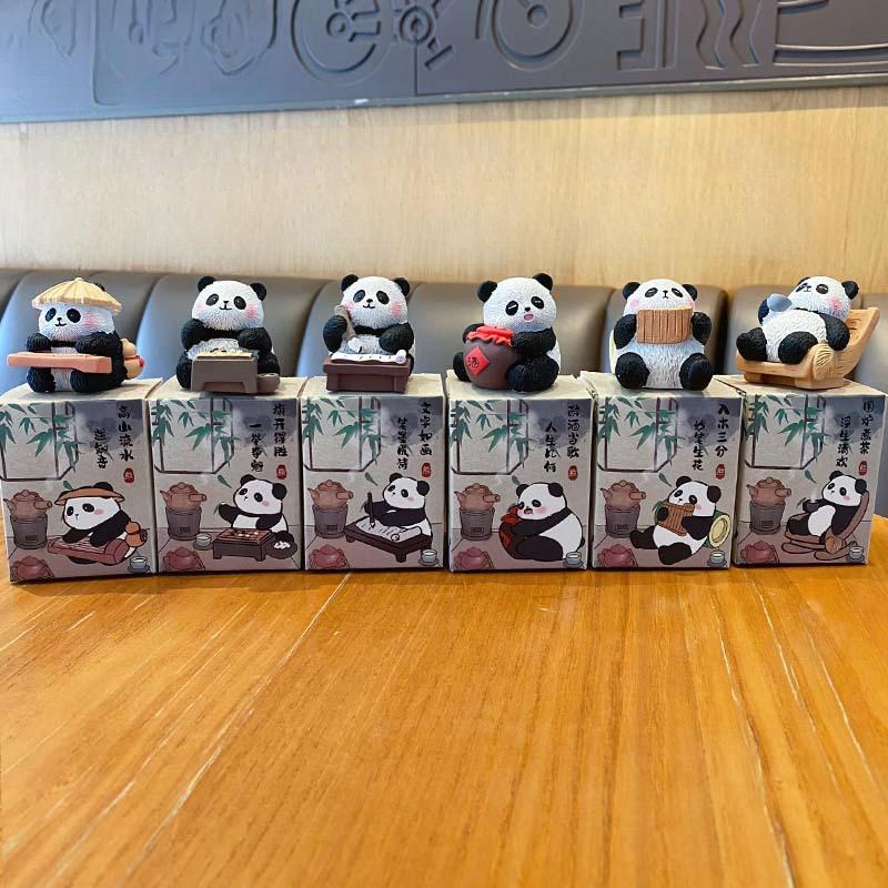 Roztomilá a Vynikající Pryskyřičná Figurka Stolní Dekorace pro Flu Panda Auto Ozdoby do Auta