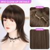16 Inch Straight Bangs Wig Fiber Synthetic Wig Heat-resistant Non-Glare Natural Cosplay Hairpiece For Women Daily Use Korean Fashion