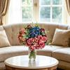 9 Heads Simulation Flower Bouquet Multicolor Faux Flower Creative Bridal Bouquet  Desktop Ornament